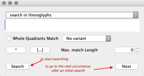  The search dialog