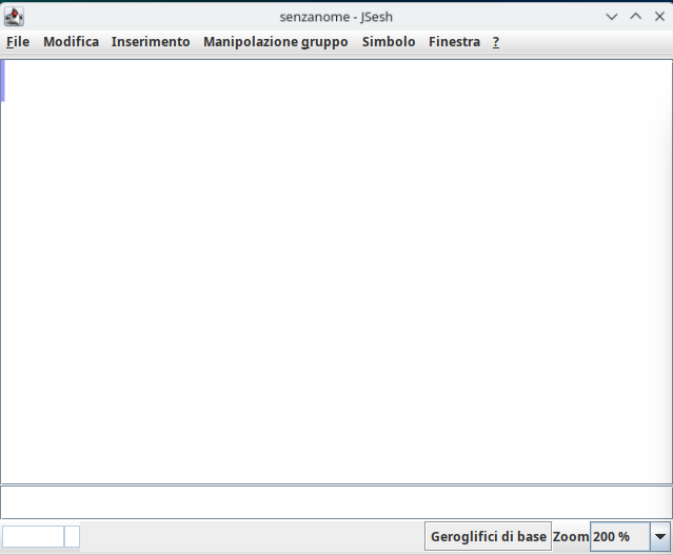 Menu principale di JSesh